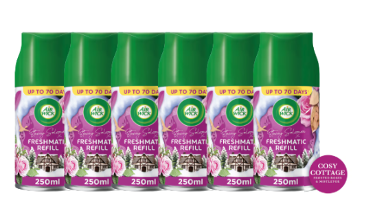 Airwick Stacey Solomon Cosy Cottage Freshmatic Refill 250ml X 6